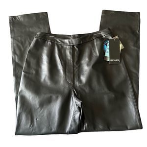 NWT Vintage Bernardo Black Leather Pants size 12